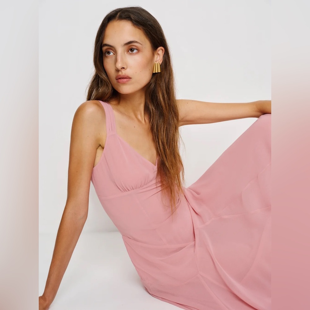 NWT Reformation Narcissa Dusty Rose Maxi Dress